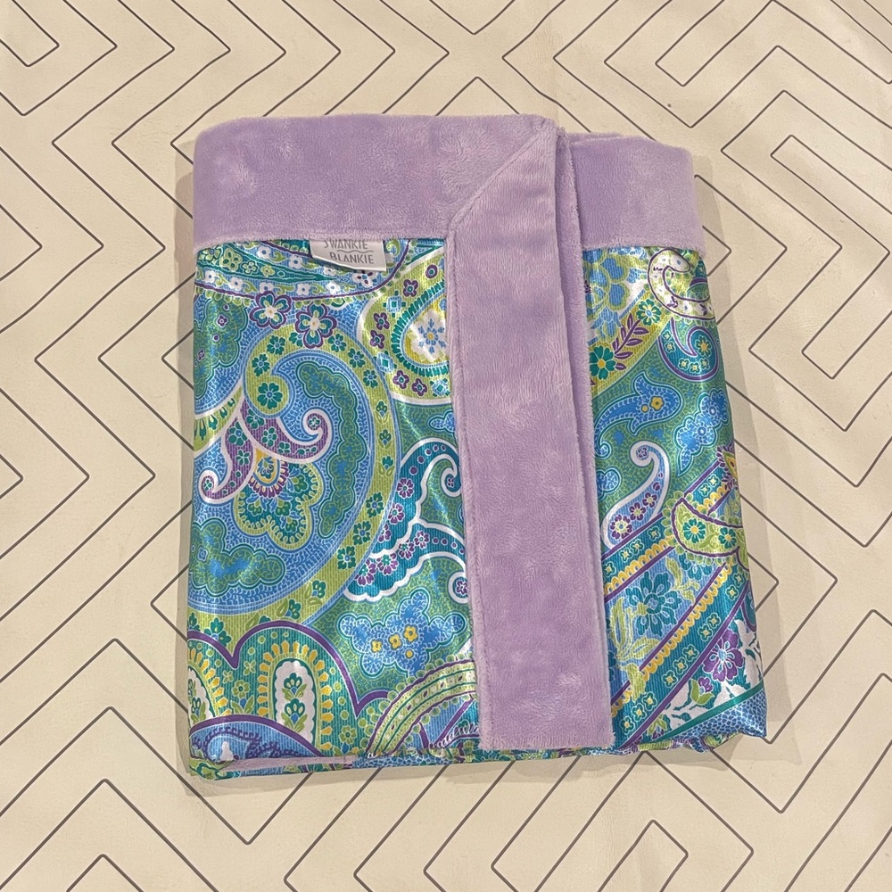 Swankie Blankie Purple and Paisley Blanket